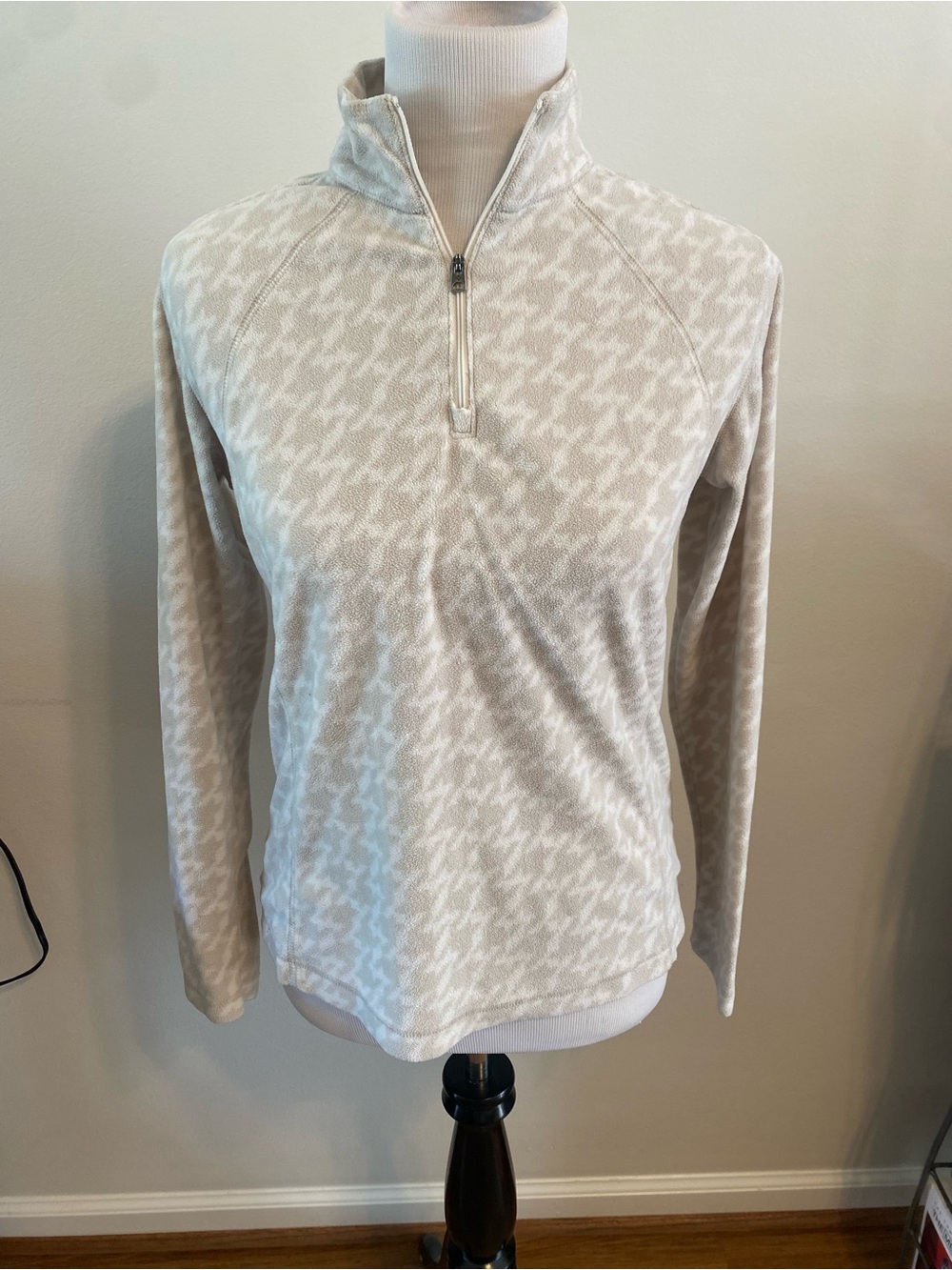 Columbia Women's 1/4 Zip Fleece Pullover Geometric Houndstooth Print